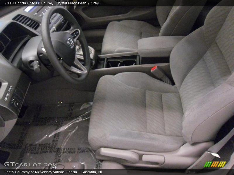 Crystal Black Pearl / Gray 2010 Honda Civic LX Coupe
