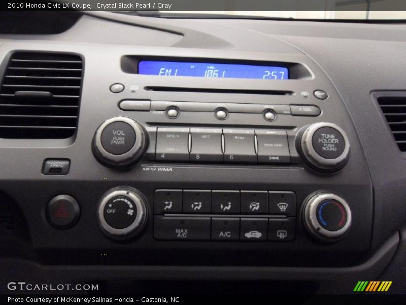 Crystal Black Pearl / Gray 2010 Honda Civic LX Coupe