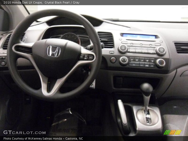 Crystal Black Pearl / Gray 2010 Honda Civic LX Coupe