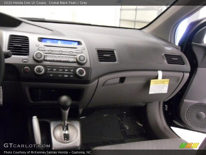Crystal Black Pearl / Gray 2010 Honda Civic LX Coupe
