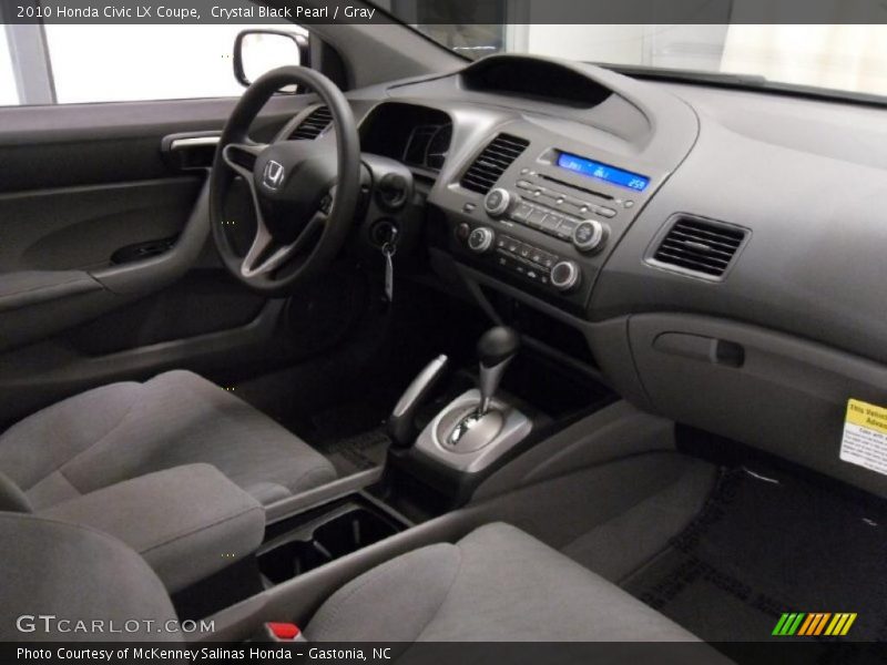 Crystal Black Pearl / Gray 2010 Honda Civic LX Coupe
