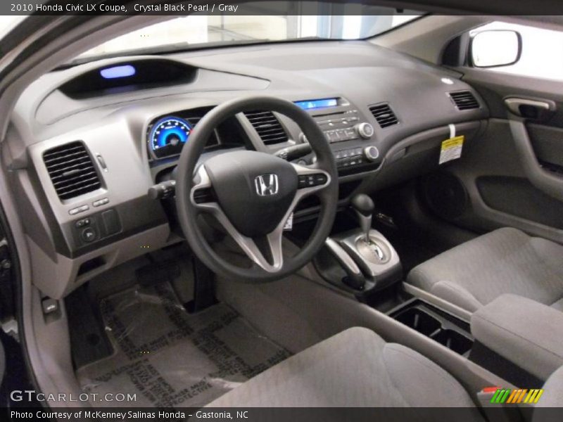 Crystal Black Pearl / Gray 2010 Honda Civic LX Coupe
