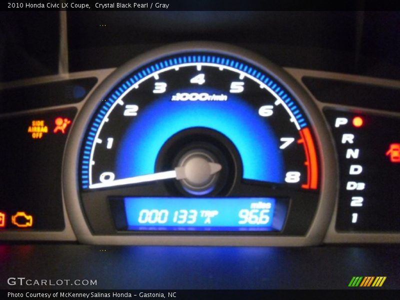 Crystal Black Pearl / Gray 2010 Honda Civic LX Coupe