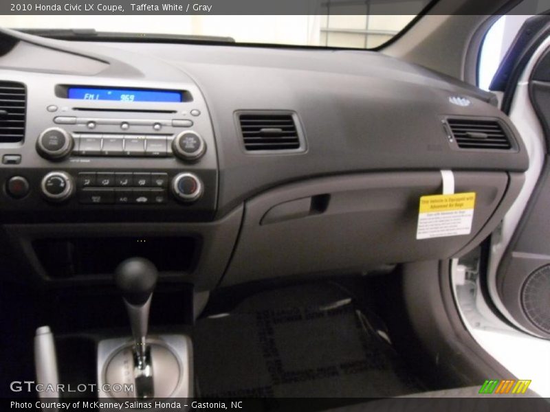 Taffeta White / Gray 2010 Honda Civic LX Coupe
