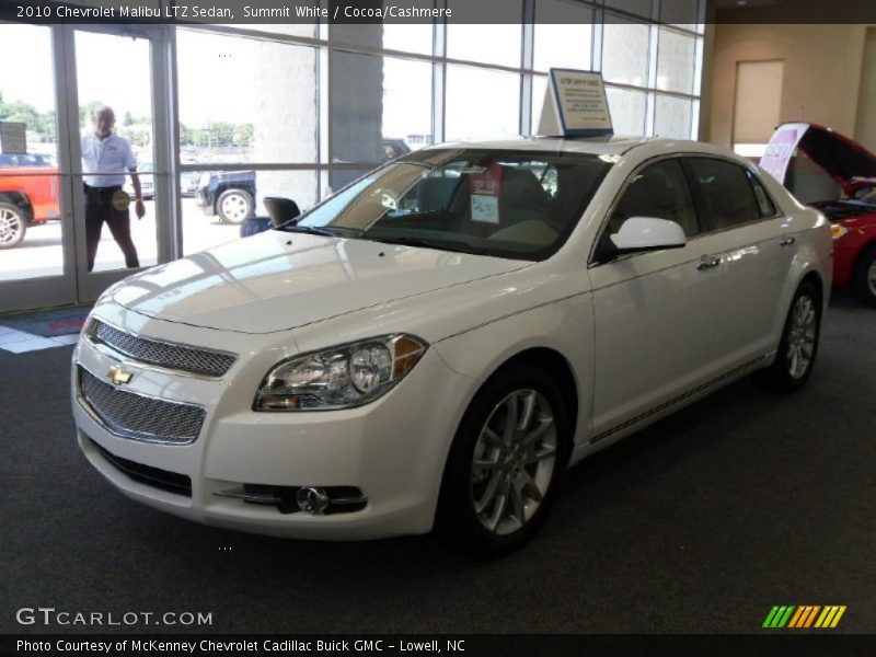 Summit White / Cocoa/Cashmere 2010 Chevrolet Malibu LTZ Sedan