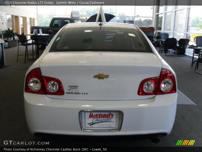 Summit White / Cocoa/Cashmere 2010 Chevrolet Malibu LTZ Sedan