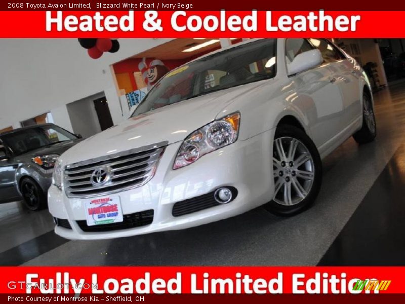 Blizzard White Pearl / Ivory Beige 2008 Toyota Avalon Limited