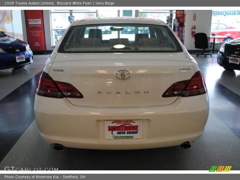 Blizzard White Pearl / Ivory Beige 2008 Toyota Avalon Limited