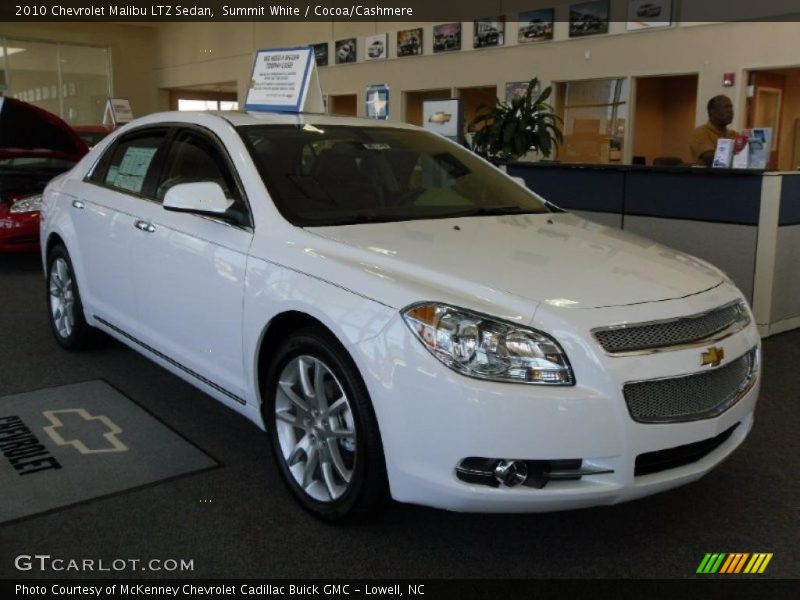 Summit White / Cocoa/Cashmere 2010 Chevrolet Malibu LTZ Sedan