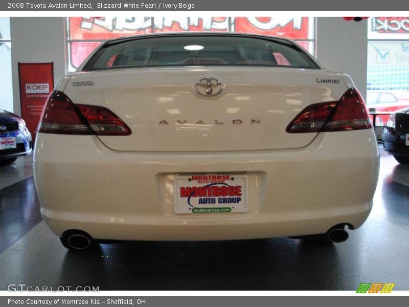 Blizzard White Pearl / Ivory Beige 2008 Toyota Avalon Limited