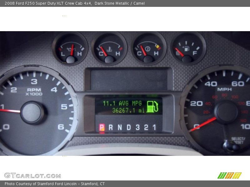 Dark Stone Metallic / Camel 2008 Ford F250 Super Duty XLT Crew Cab 4x4
