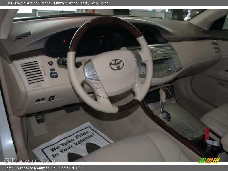 Blizzard White Pearl / Ivory Beige 2008 Toyota Avalon Limited