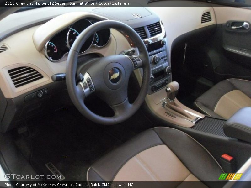 Summit White / Cocoa/Cashmere 2010 Chevrolet Malibu LTZ Sedan
