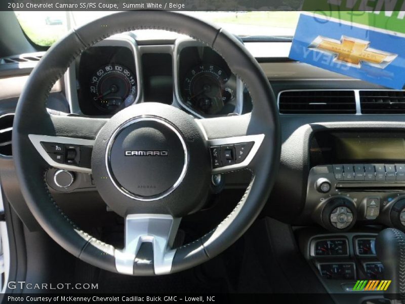 Summit White / Beige 2010 Chevrolet Camaro SS/RS Coupe