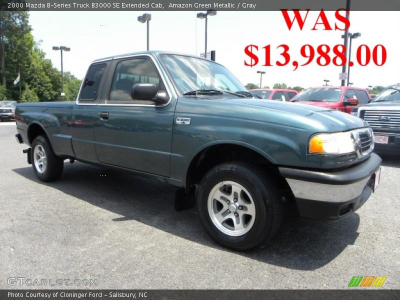 Amazon Green Metallic / Gray 2000 Mazda B-Series Truck B3000 SE Extended Cab