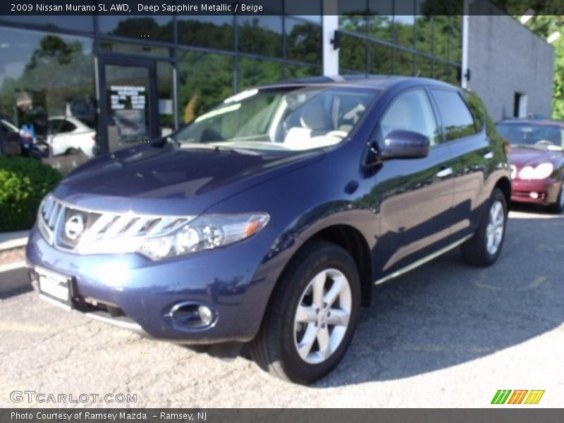 Deep Sapphire Metallic / Beige 2009 Nissan Murano SL AWD