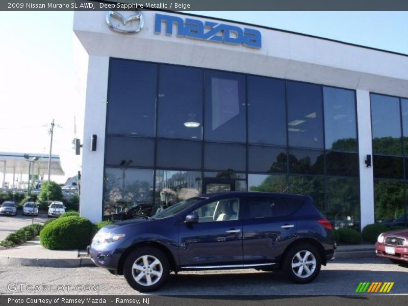 Deep Sapphire Metallic / Beige 2009 Nissan Murano SL AWD