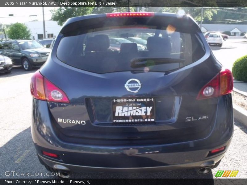 Deep Sapphire Metallic / Beige 2009 Nissan Murano SL AWD