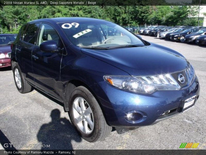 Deep Sapphire Metallic / Beige 2009 Nissan Murano SL AWD