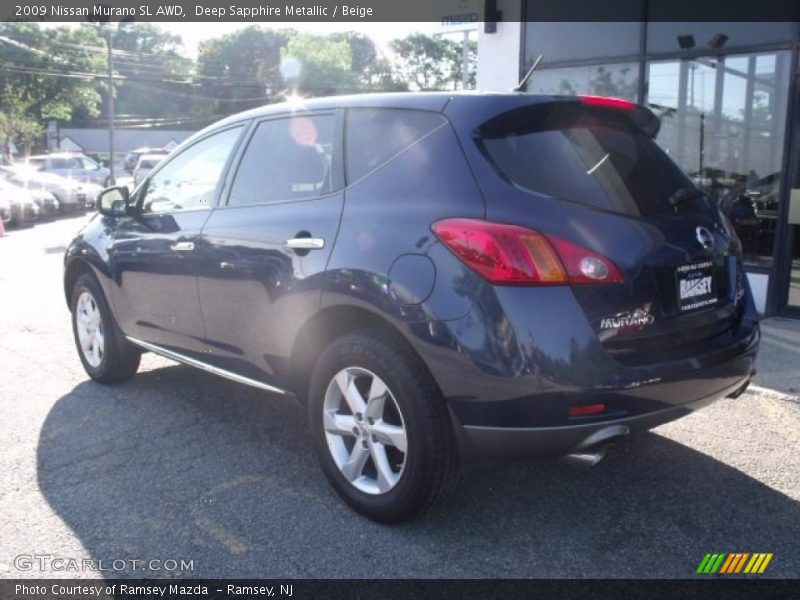 Deep Sapphire Metallic / Beige 2009 Nissan Murano SL AWD