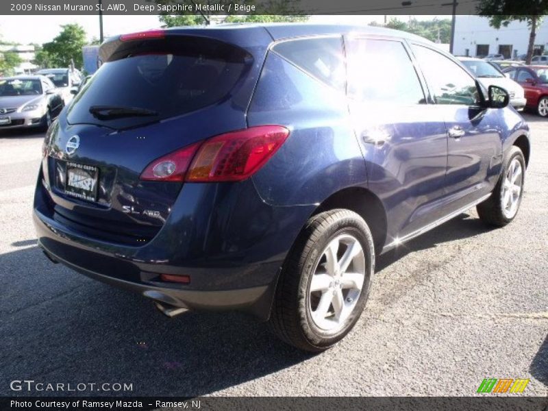 Deep Sapphire Metallic / Beige 2009 Nissan Murano SL AWD