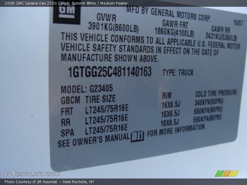 Summit White / Medium Pewter 2008 GMC Savana Van 2500 Cargo