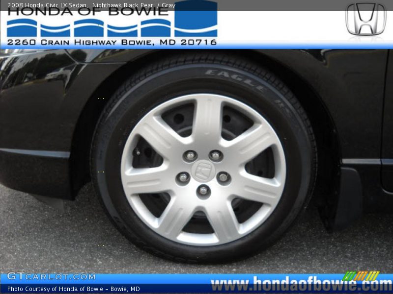 Nighthawk Black Pearl / Gray 2008 Honda Civic LX Sedan