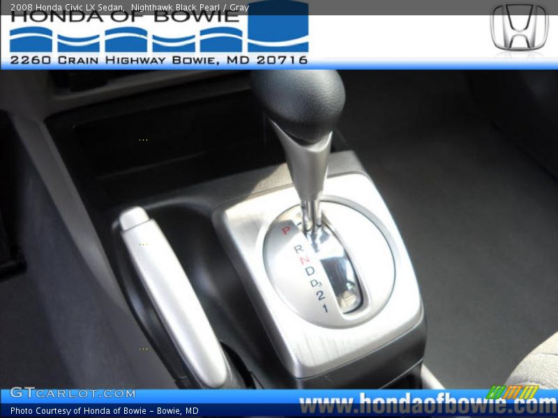 Nighthawk Black Pearl / Gray 2008 Honda Civic LX Sedan