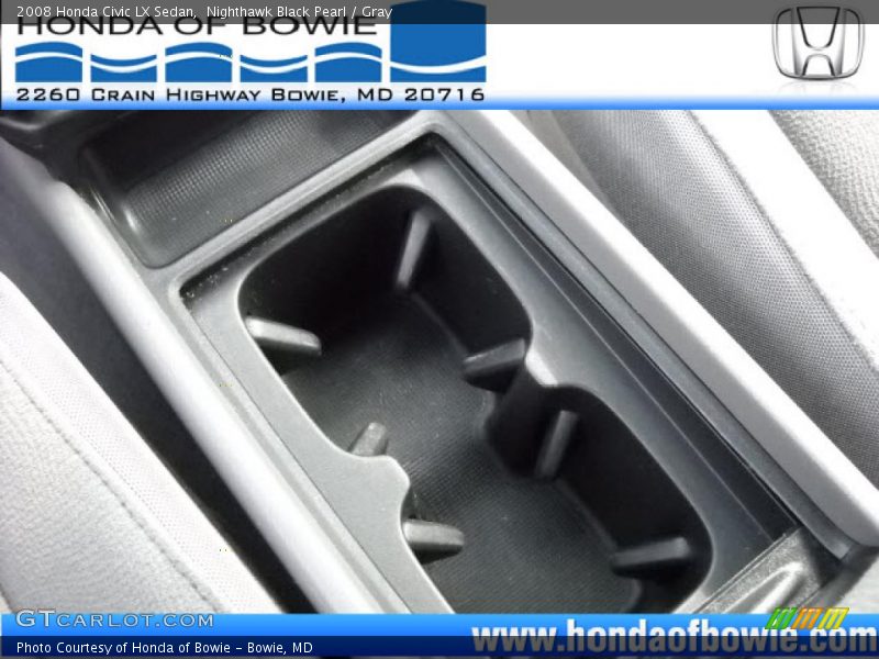 Nighthawk Black Pearl / Gray 2008 Honda Civic LX Sedan