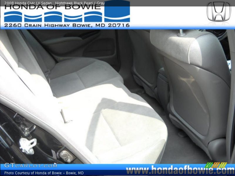 Nighthawk Black Pearl / Gray 2008 Honda Civic LX Sedan