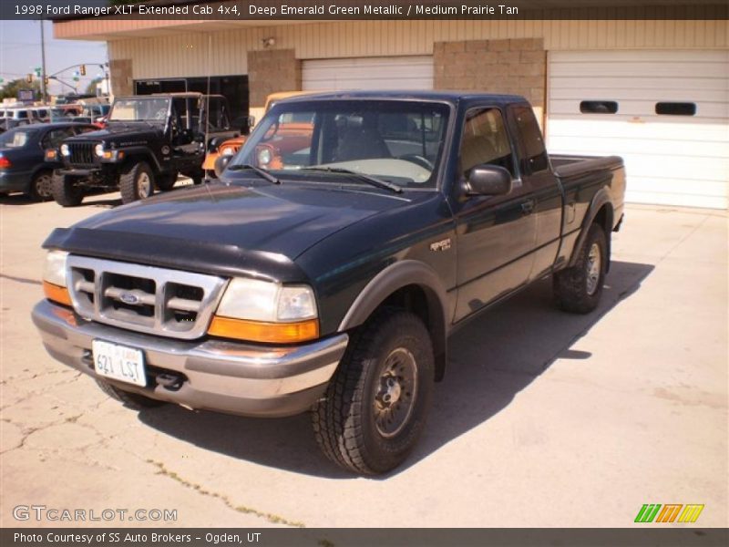 Deep Emerald Green Metallic / Medium Prairie Tan 1998 Ford Ranger XLT Extended Cab 4x4