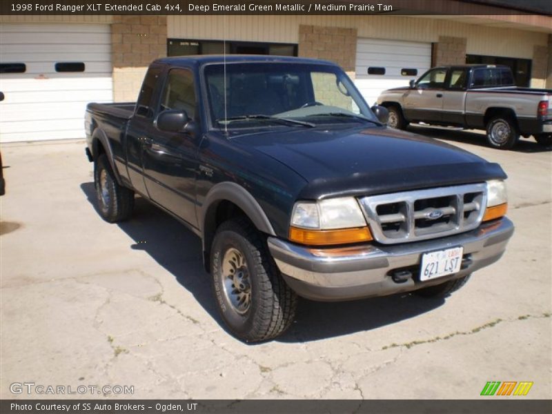 Deep Emerald Green Metallic / Medium Prairie Tan 1998 Ford Ranger XLT Extended Cab 4x4