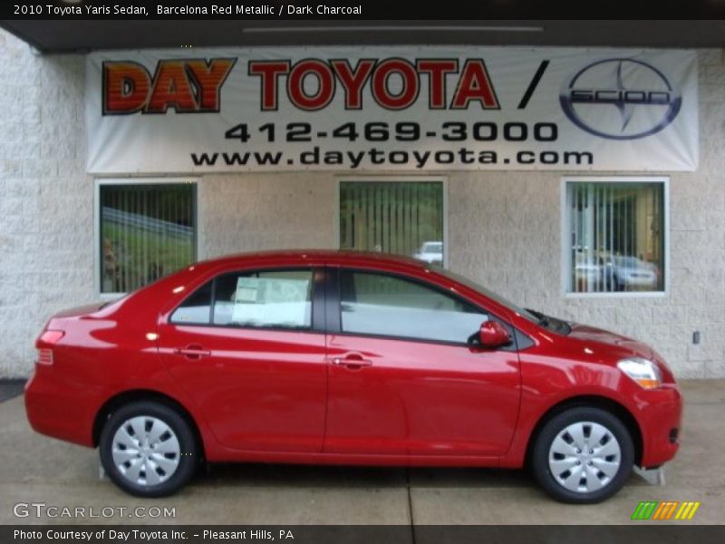 Barcelona Red Metallic / Dark Charcoal 2010 Toyota Yaris Sedan
