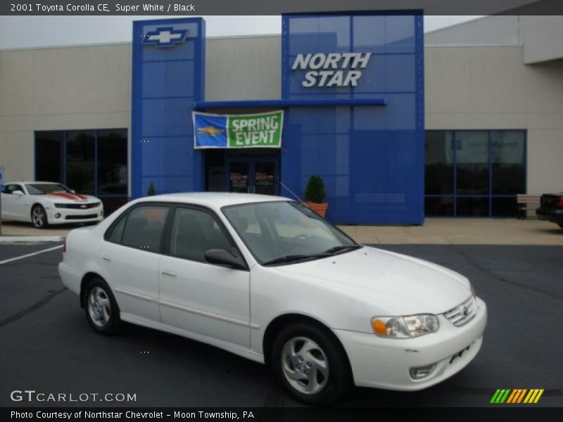 Super White / Black 2001 Toyota Corolla CE