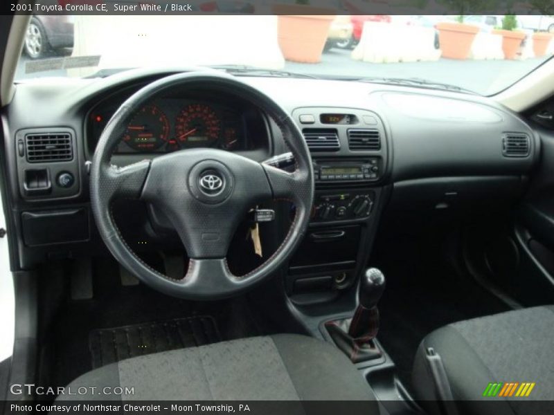 Super White / Black 2001 Toyota Corolla CE