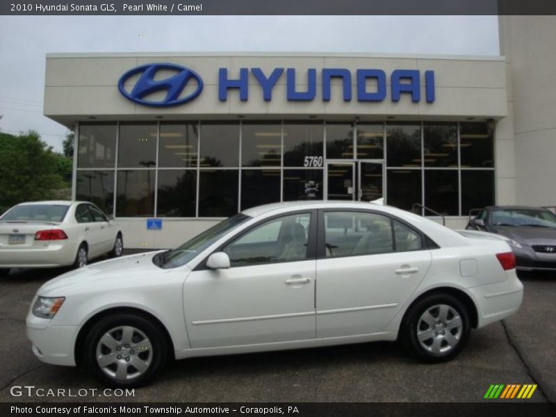 Pearl White / Camel 2010 Hyundai Sonata GLS