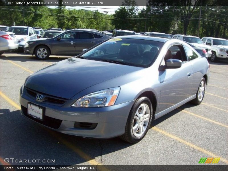 Cool Blue Metallic / Black 2007 Honda Accord EX-L Coupe