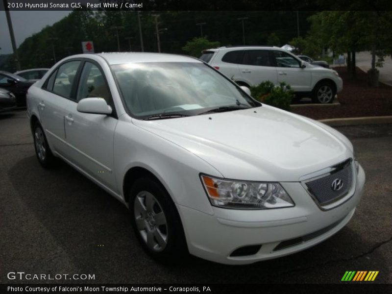 Pearl White / Camel 2010 Hyundai Sonata GLS
