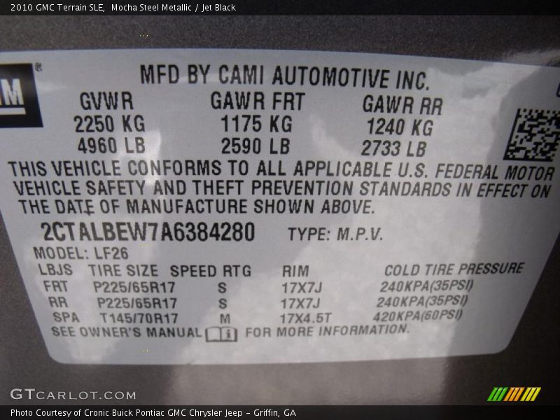 Mocha Steel Metallic / Jet Black 2010 GMC Terrain SLE