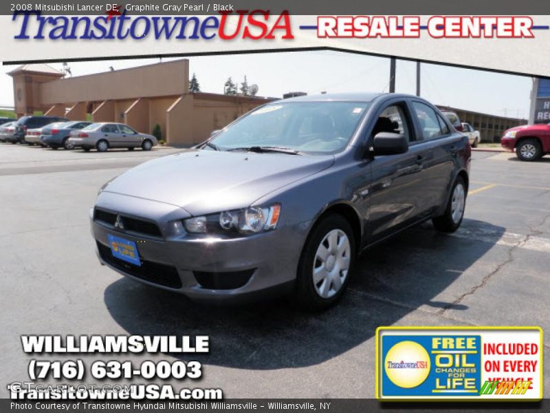 Graphite Gray Pearl / Black 2008 Mitsubishi Lancer DE