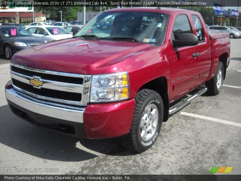 Sport Red Metallic / Light Titanium/Dark Titanium Gray 2007 Chevrolet Silverado 1500 LT Z71 Extended Cab 4x4