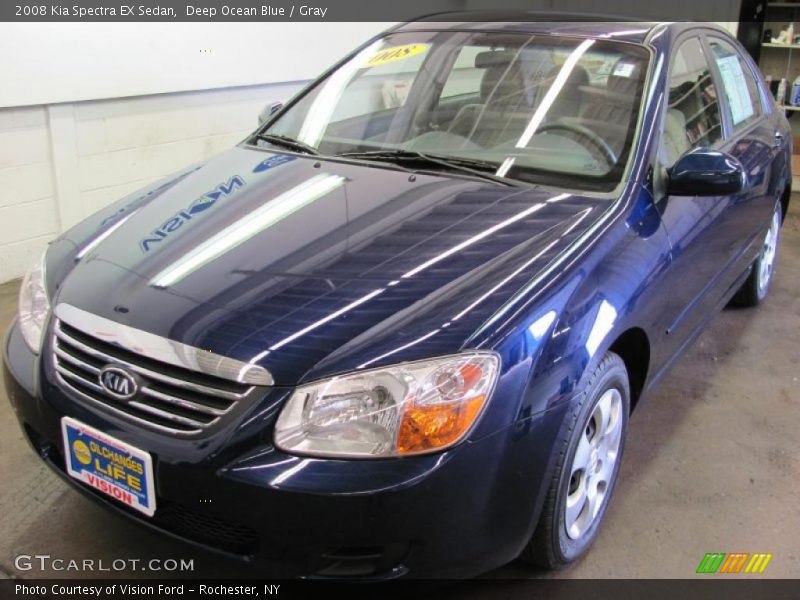 Deep Ocean Blue / Gray 2008 Kia Spectra EX Sedan