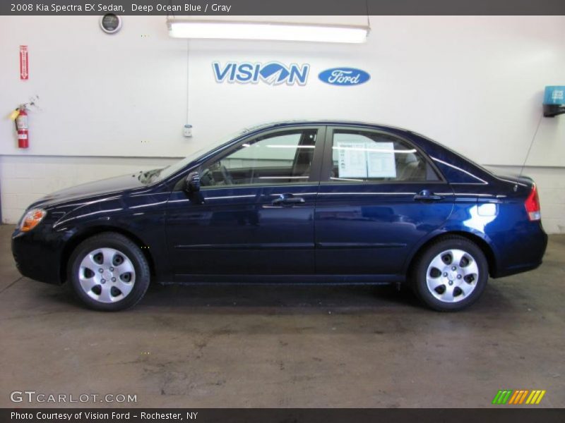 Deep Ocean Blue / Gray 2008 Kia Spectra EX Sedan
