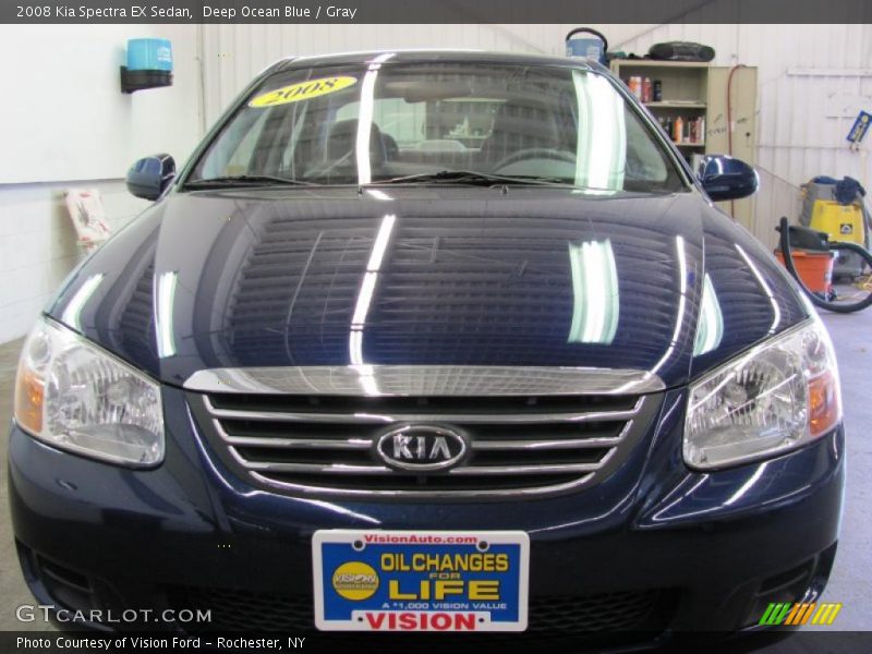 Deep Ocean Blue / Gray 2008 Kia Spectra EX Sedan