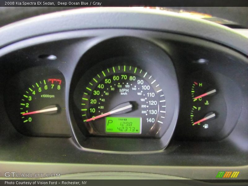 Deep Ocean Blue / Gray 2008 Kia Spectra EX Sedan