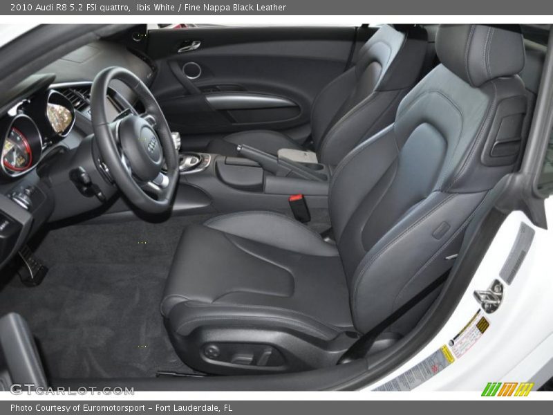 Ibis White / Fine Nappa Black Leather 2010 Audi R8 5.2 FSI quattro