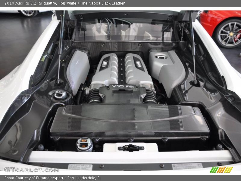 Ibis White / Fine Nappa Black Leather 2010 Audi R8 5.2 FSI quattro