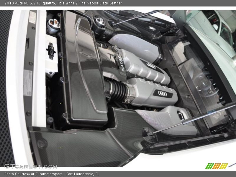 Ibis White / Fine Nappa Black Leather 2010 Audi R8 5.2 FSI quattro