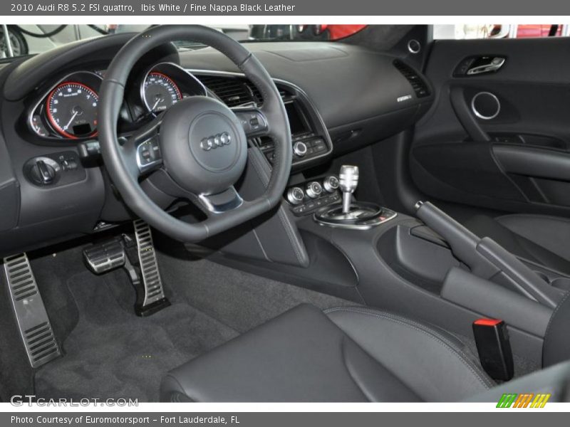 Ibis White / Fine Nappa Black Leather 2010 Audi R8 5.2 FSI quattro
