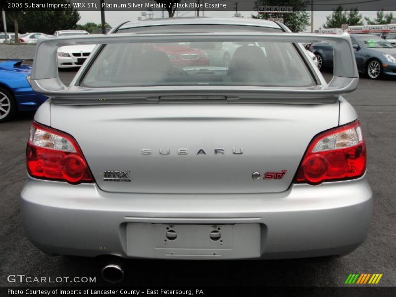 Platinum Silver Metallic / Black/Blue Ecsaine 2005 Subaru Impreza WRX STi